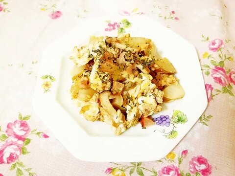 じゃがいも&玉葱とエリンギの卵とじ
